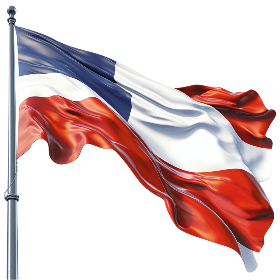Red white blue flag waving proudly its fabric rippling in the wind png