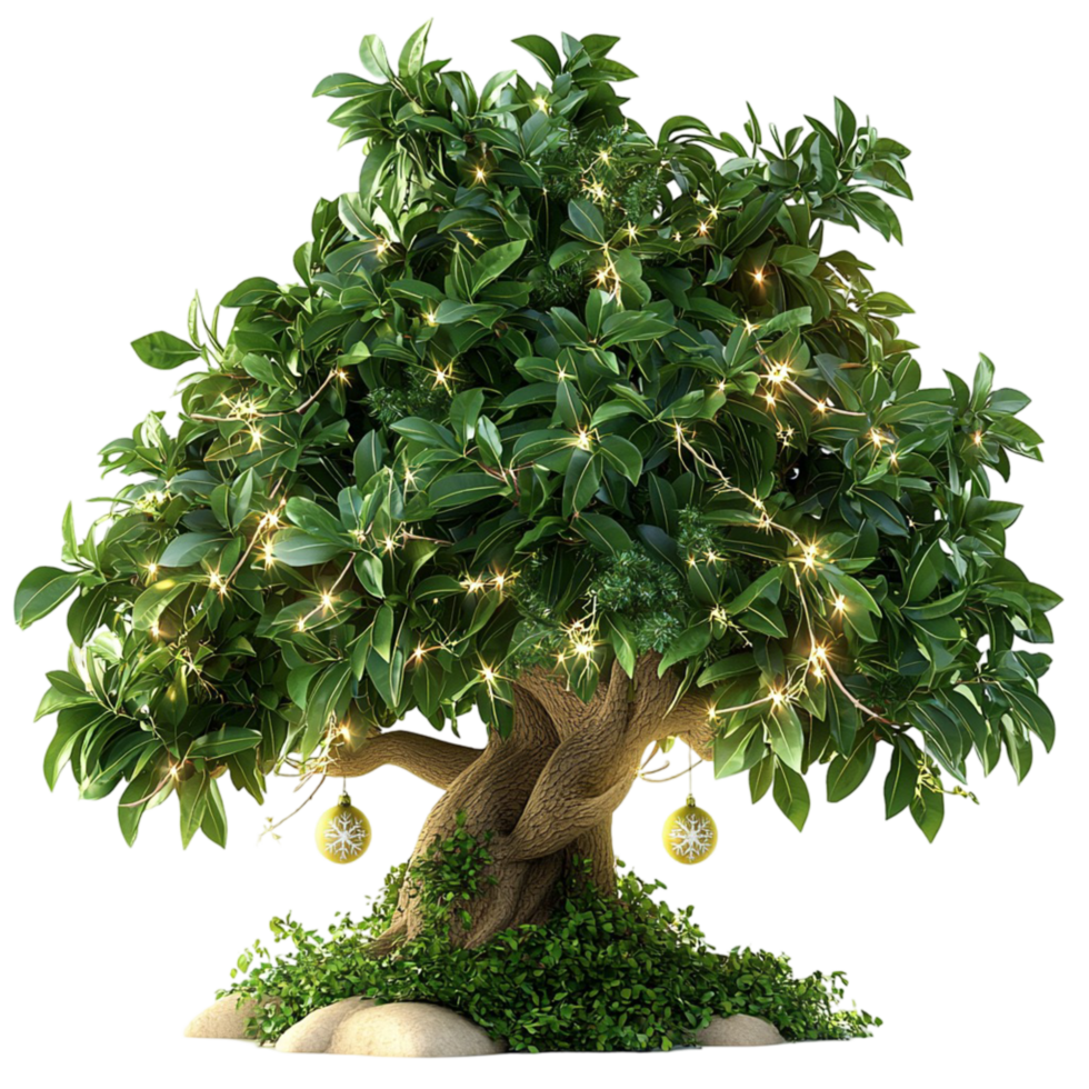 Lush green tree a strong trunk beautifully spread out leafy branches png