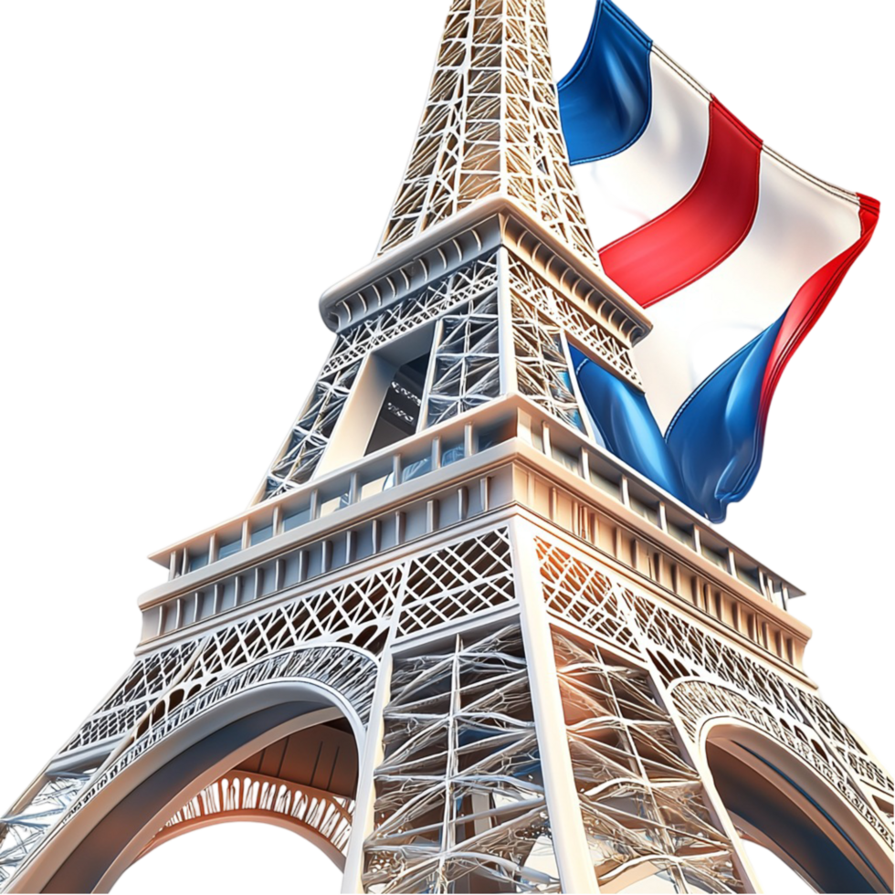 Majestic Eiffel Tower French flag symbolizing culture romance architectural brilliance png