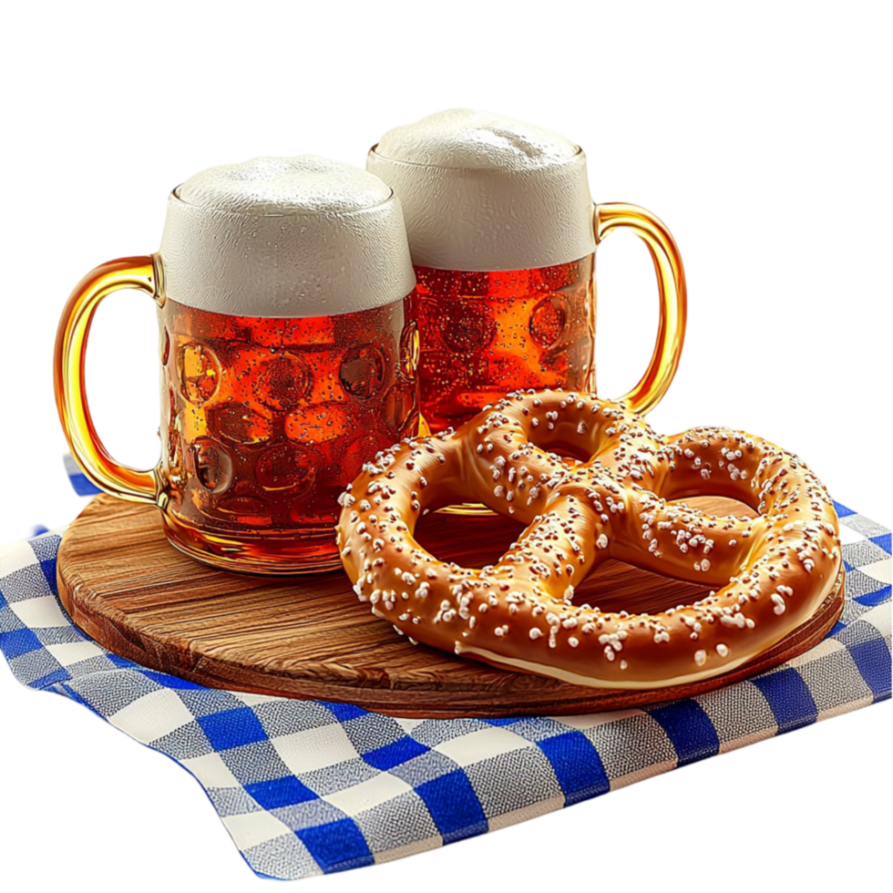 Traditional Bavarian meal beer pretzels symbolizing culture festivity delicious flavors png