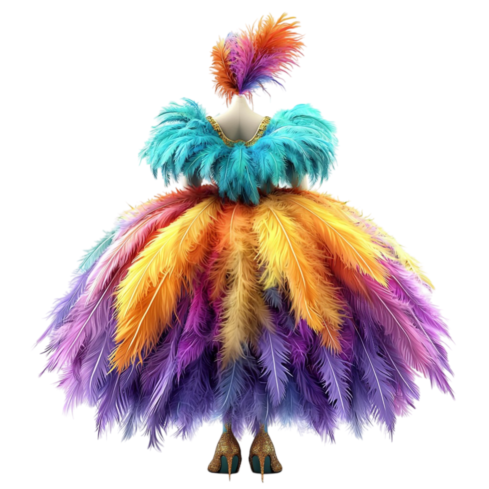 Colorful feathered masquerade mask vibrant plumes symbolizing mystery celebration istic expression png