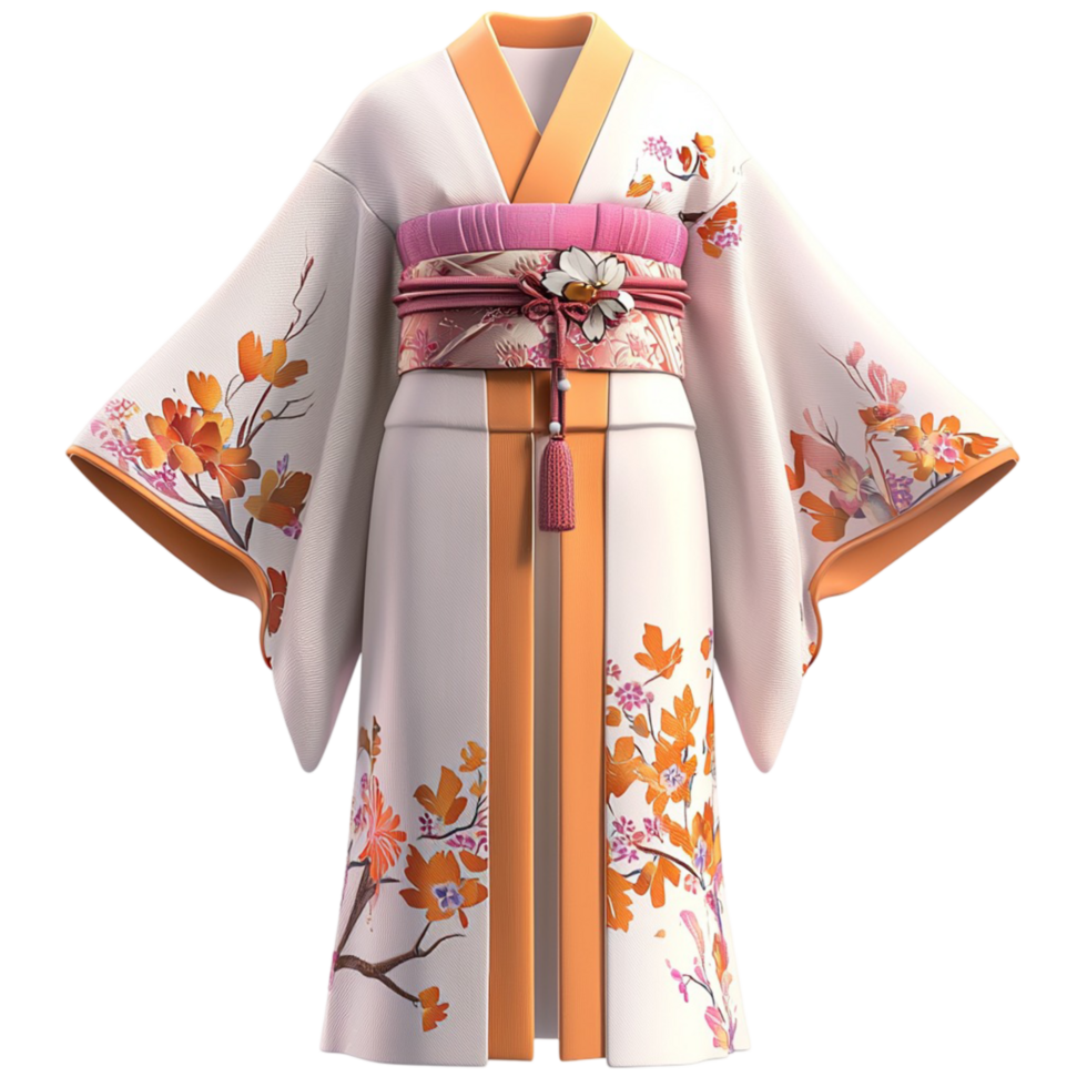 Elegant Japanese kimono floral patterns symbolizing tradition culture timeless fashion png