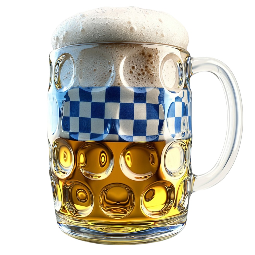 Large glass beer mug foamy top symbolizing refreshment enjoyment social gatherings png