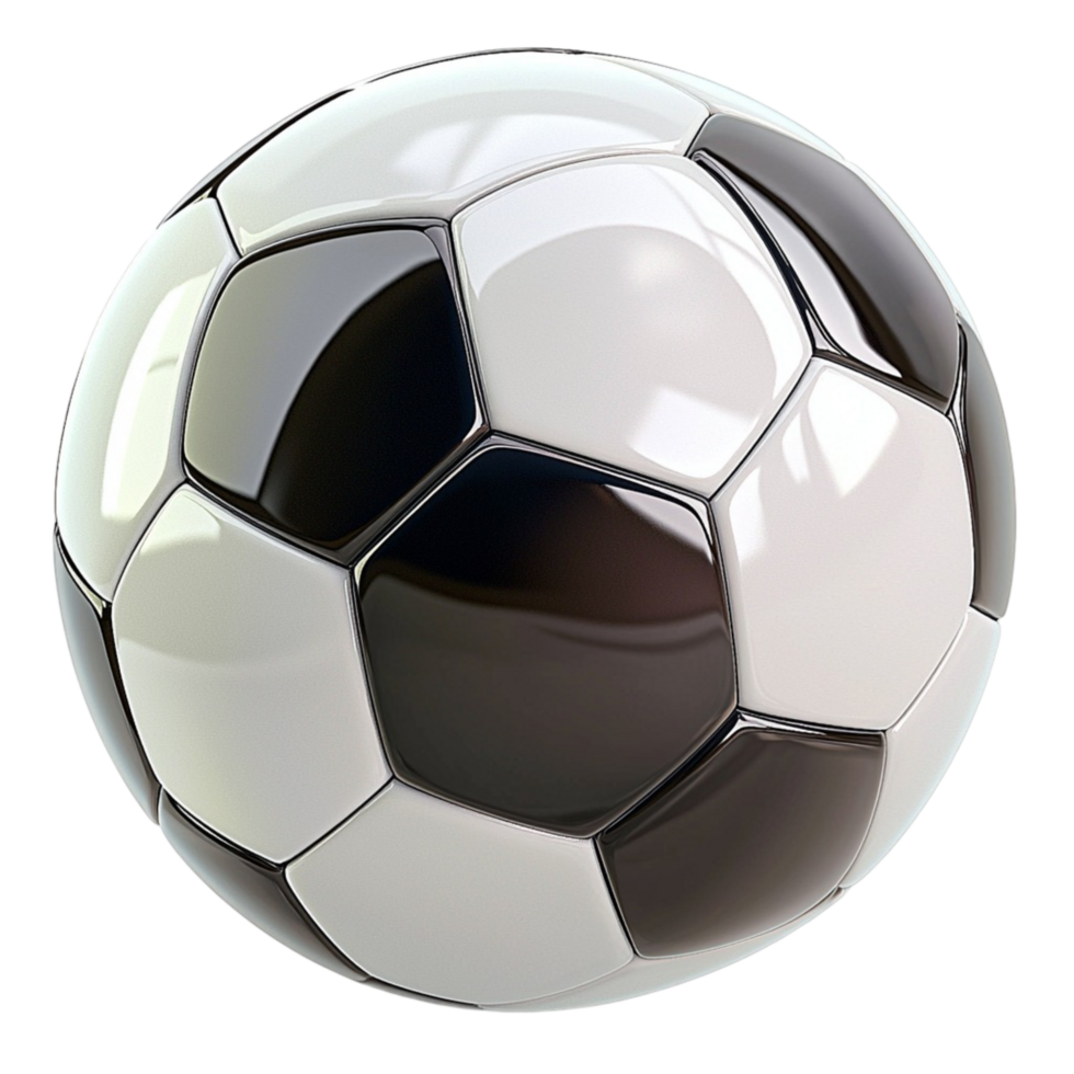Classic black white soccer ball hexagonal patterns ready for an exciting game of football png