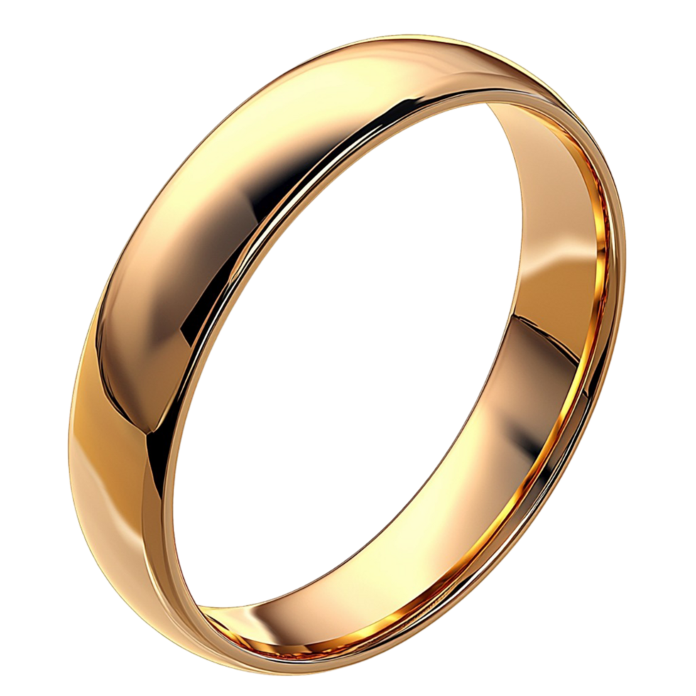 Shiny golden wedding ring a smooth polished surface symbolizing eternal love commitment png