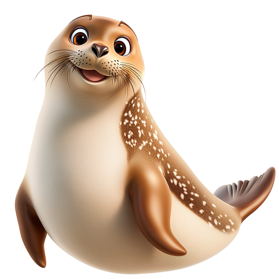 Cute baby seal large sparkling eyes sitting happily on icy snowcovered frozen ground png