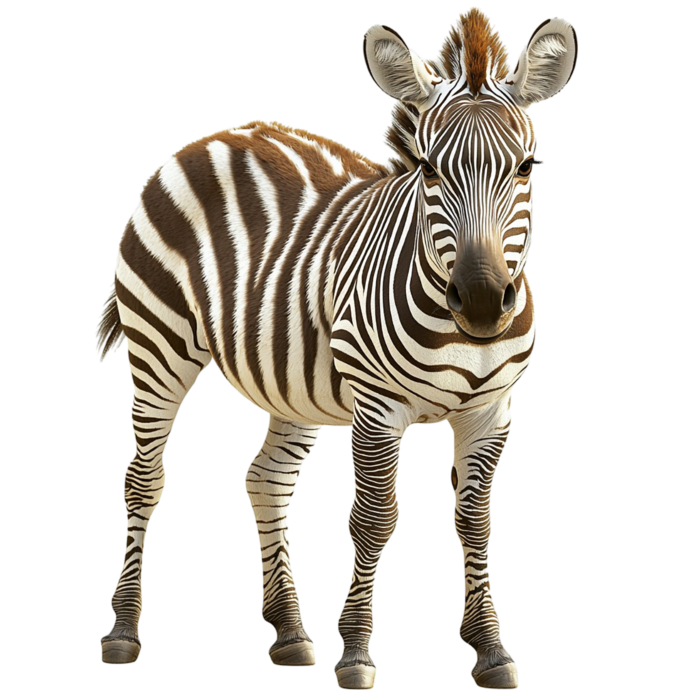 Majestic black white striped zebra sting confidently in the wild savanna under the bright sun png