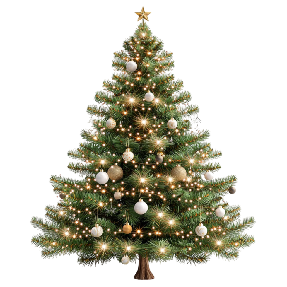 Gr Christmas tree twinkling lights sting beautifully decorated for the festive holiday season png