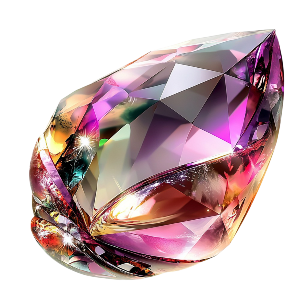 Shimmering multicolored gemstone brilliant facets reflecting light beautifully looking luxurious dazzling mesmerizing png