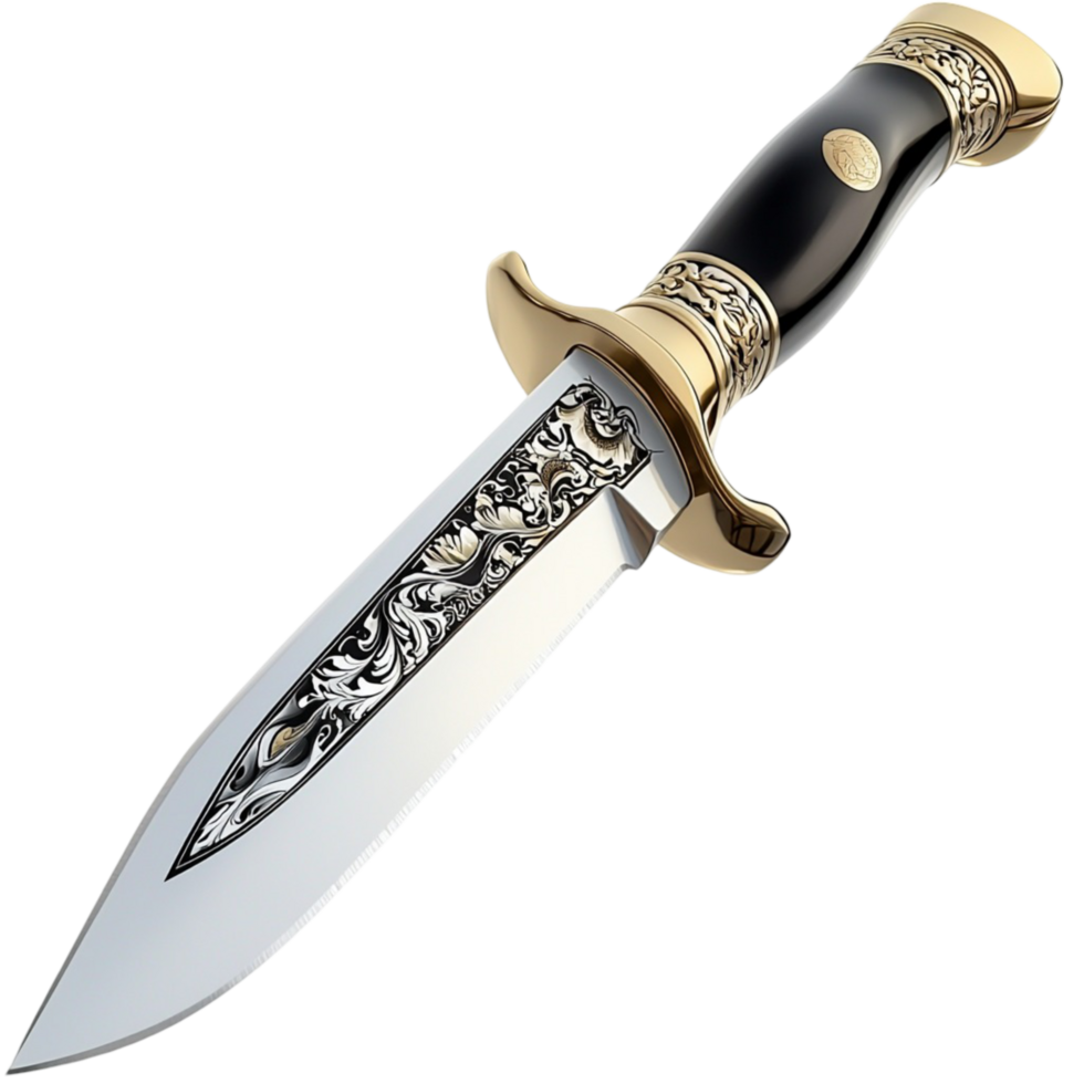Elegant silver dagger an ornate golden hle symbolizing strength honor courage the of historical weaponry png