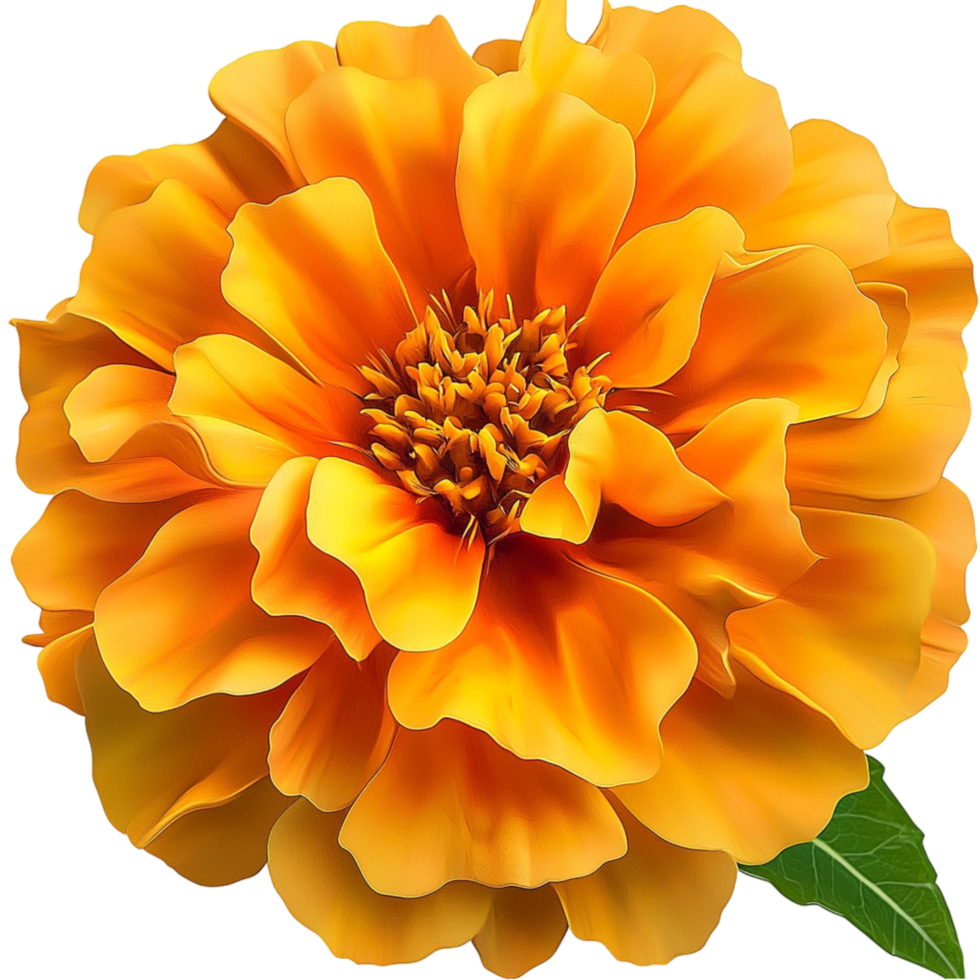 Bright vibrant orange marigold flower blooming beautifully symbolizing warmth positivity energy the beauty of natural floral charm png