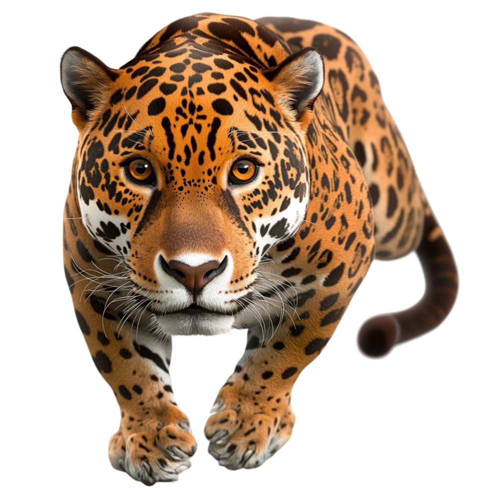 Fierce jaguar walking forward confidence symbolizing strength power agility the beauty of wild nature png