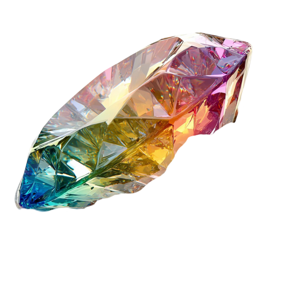 Stunning multicolored crystal gemstone reflecting light beautifully symbolizing energy elegance brilliance and natural beauty png