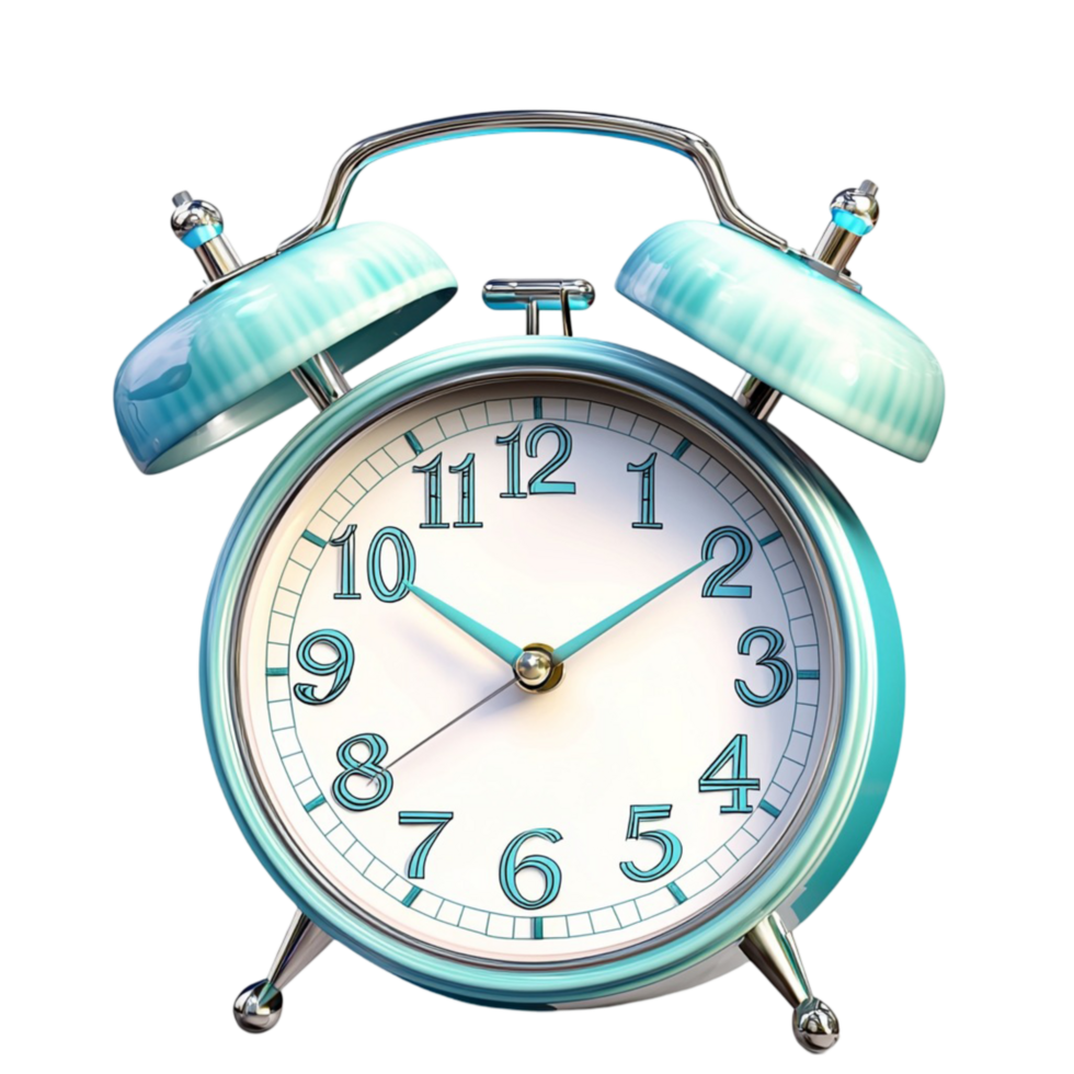 Classic green alarm clock with a vintage design symbolizing time discipline punctuality and the charm of retro aesthetics png