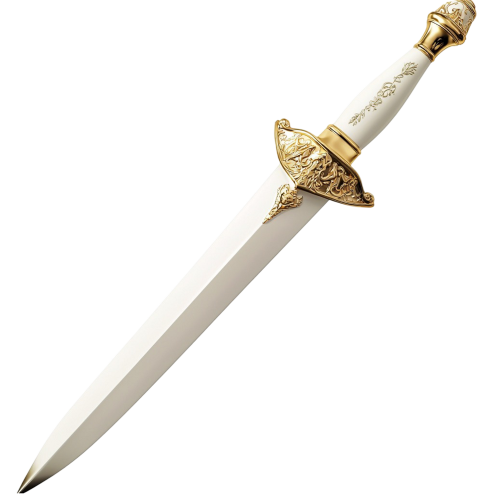 Shimmering silver sword a golden hilt symbolizing bravery honor power the legendary tales of heroic warriors png