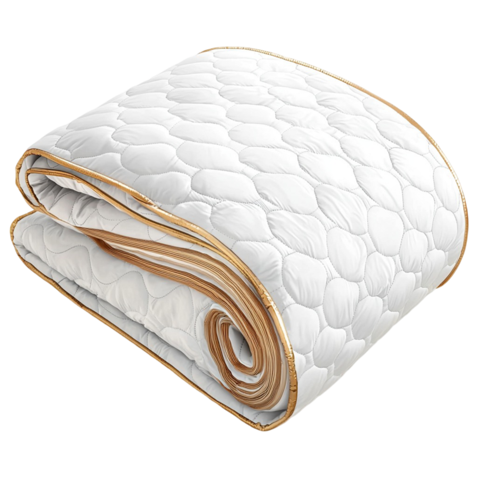Soft plush white quilt folded neatly symbolizing warmth comfort relaxation the charm of cozy home essentials png