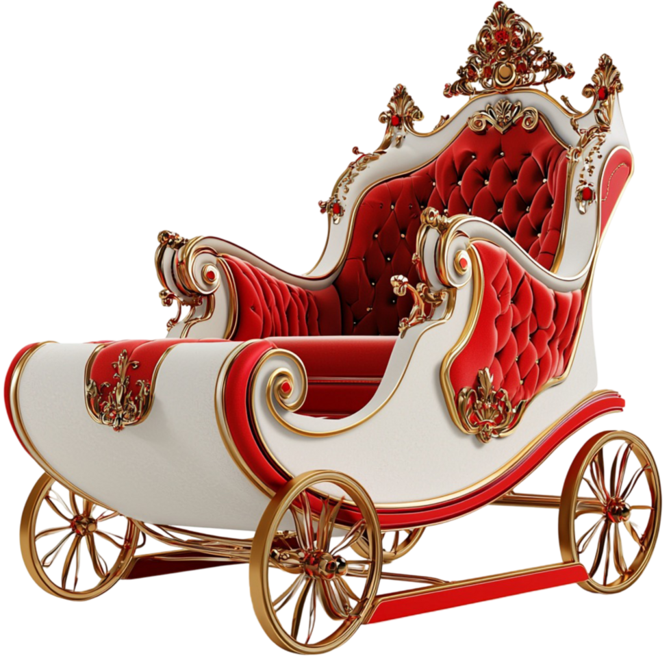 Elegant red gold royal carriage symbolizing greur tradition prestige the timeless charm of fairytale transport png