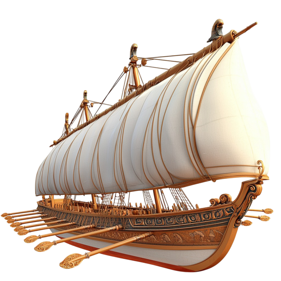 Elegant wooden sailing ship fully extended sails symbolizing adventure history craftsmanship the charm of maritime journeys png