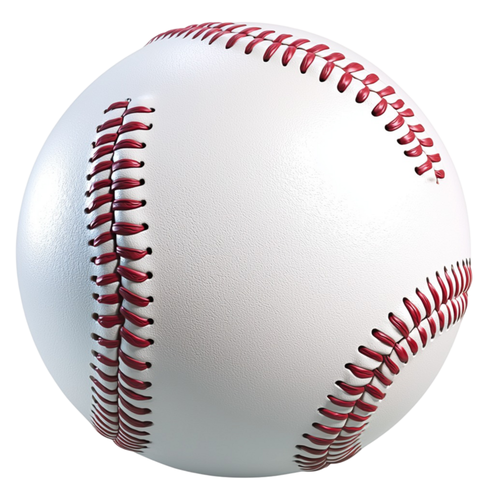 Classic white baseball red stitching isolated on a clean for sports enthusiasts png