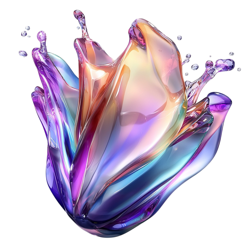 Vibrant splash of colorful liquid frozen in motion creating a stunningistic dynamic composition png