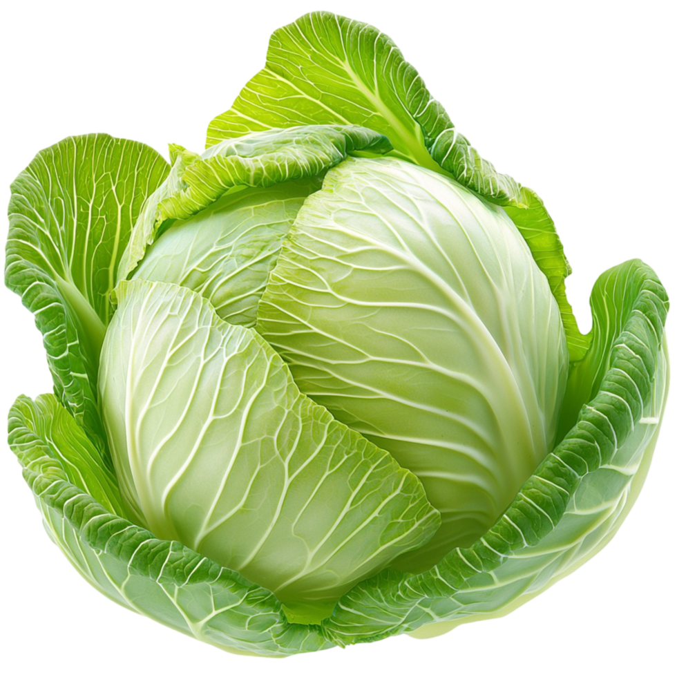 Fresh green cabbage crisp leaves perfect for preparing delicious healthy homemade meals png