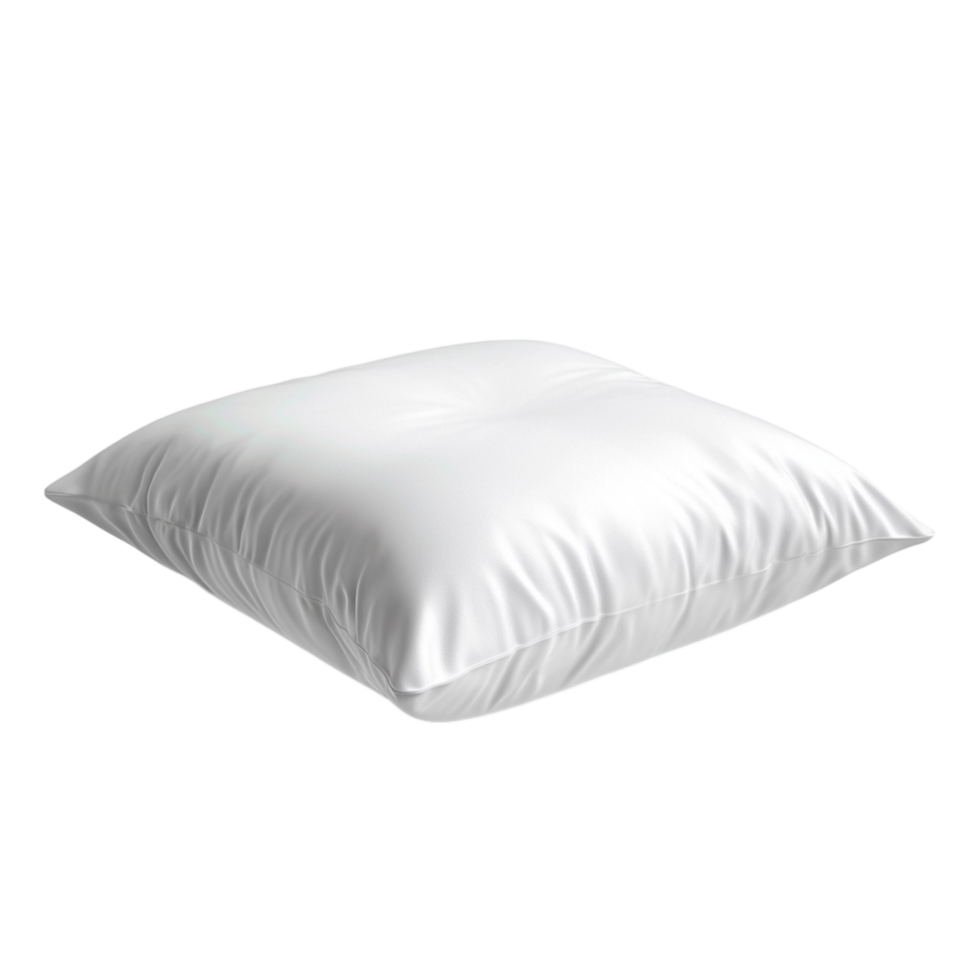 Soft fluffy white pillow smooth fabric surface creating a cozy comfortable bedroom essential png