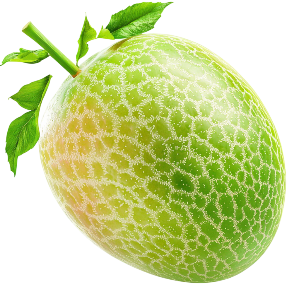 Fresh whole honeydew melon smooth green rind juicy texture highlighting delicious tropical fruit freshness png