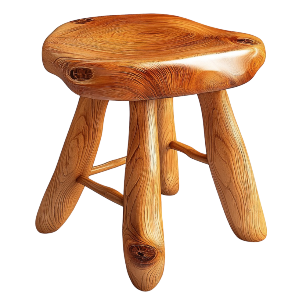 Rustic wooden stool natural finish sturdy legs showcasing simple yet elegant farmhousestyle decor png