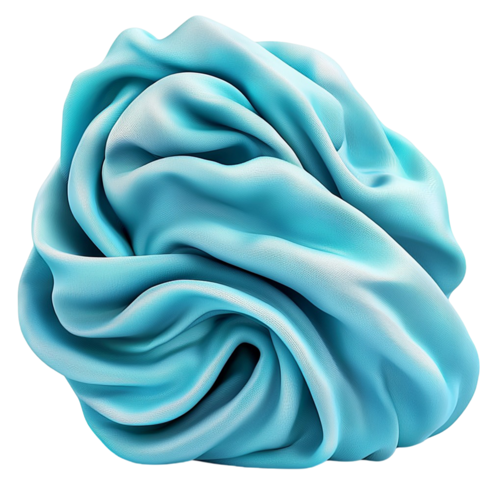 Soft blue silk fabric swirled elegantly showcasing luxurious texture delicate smooth flowing beauty png
