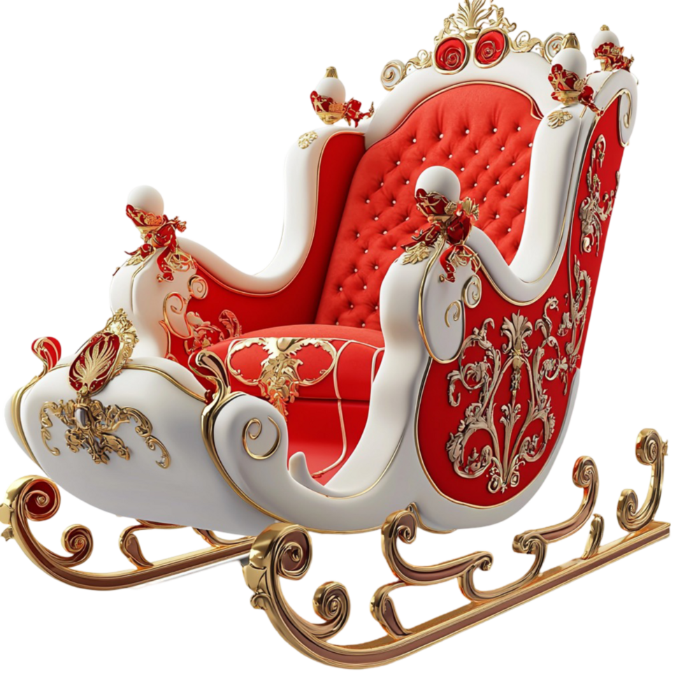 Stunning Christmas sleigh ornate golden details symbolizing festive holiday traditions winter magic png