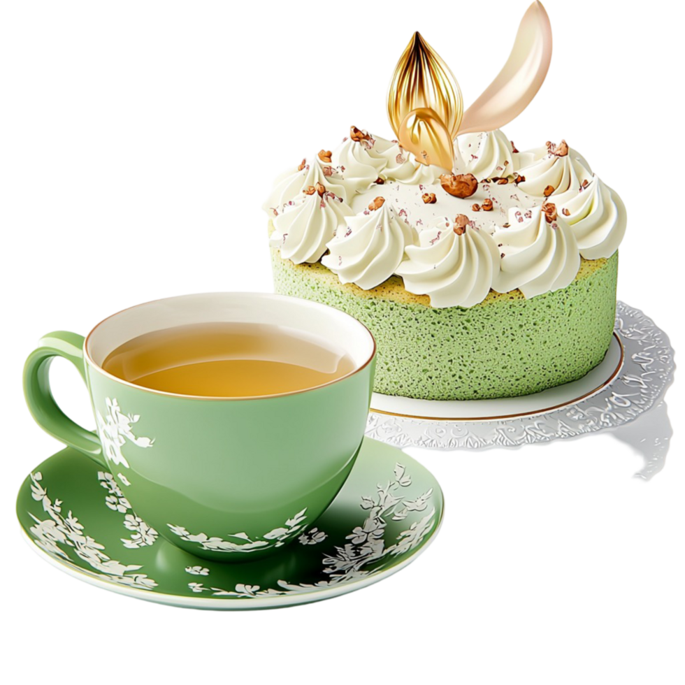 Elegant porcelain tea cup gold detailing served hot tea symbolizing relaxation luxury tea time png