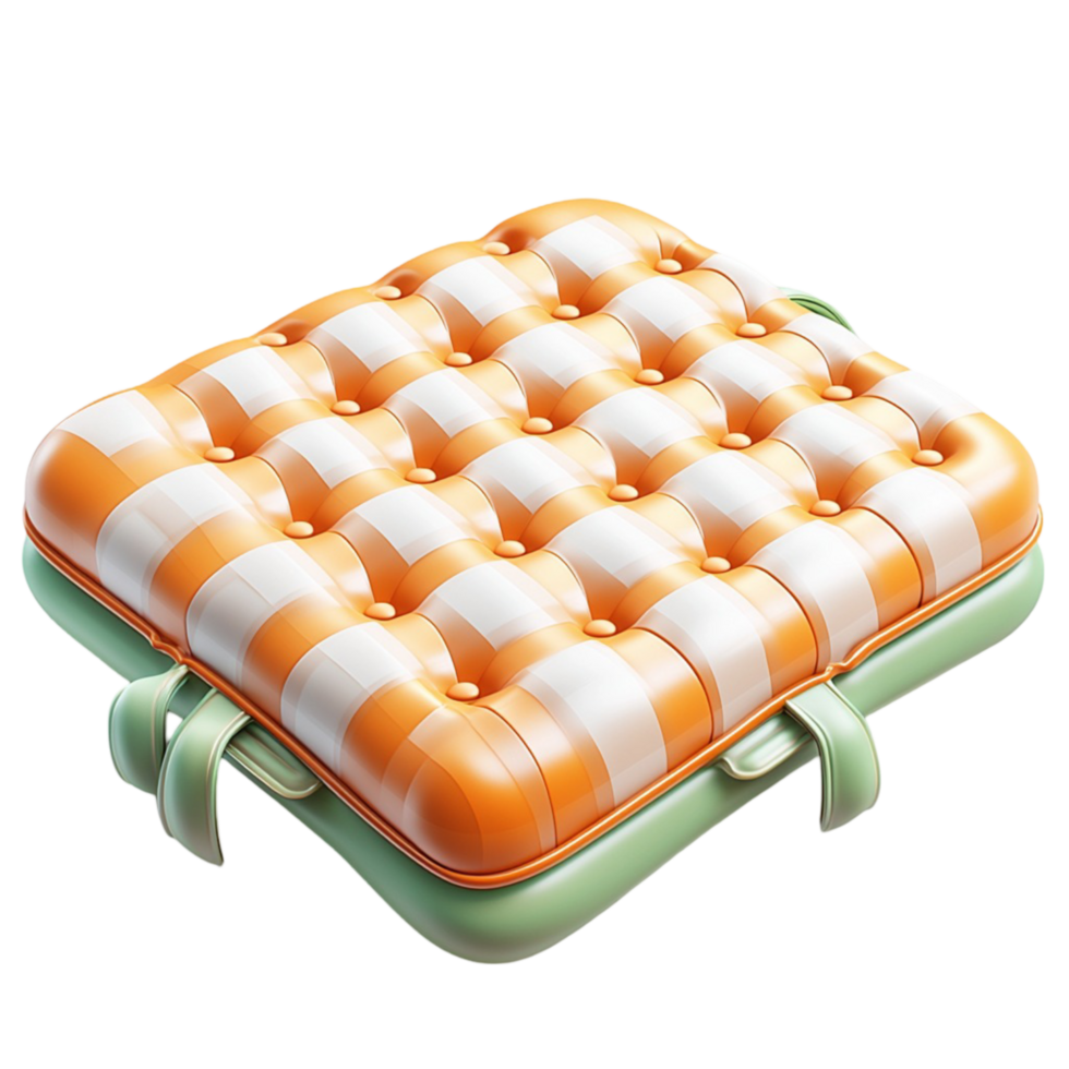 Elegant tufted orange ottoman soft cushioned design symbolizing comfort home decor luxurious interior aesthetics png