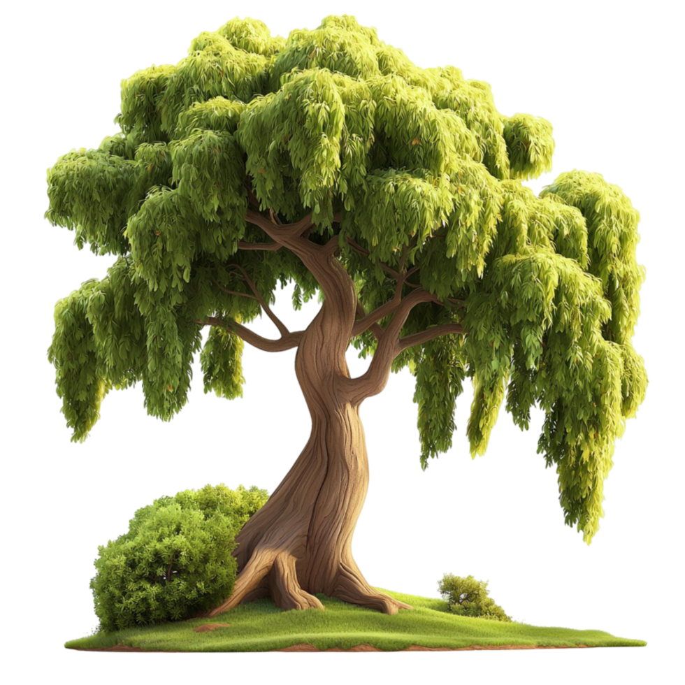 Majestic green tree sting tall lush foliage strong roots symbolizing nature strength longevity png