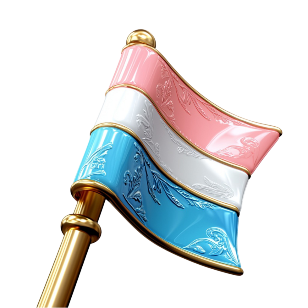 Wooden flagpole holding a blue pink white transgender pride flag symbolizing inclusivity equality LGBTQ support png