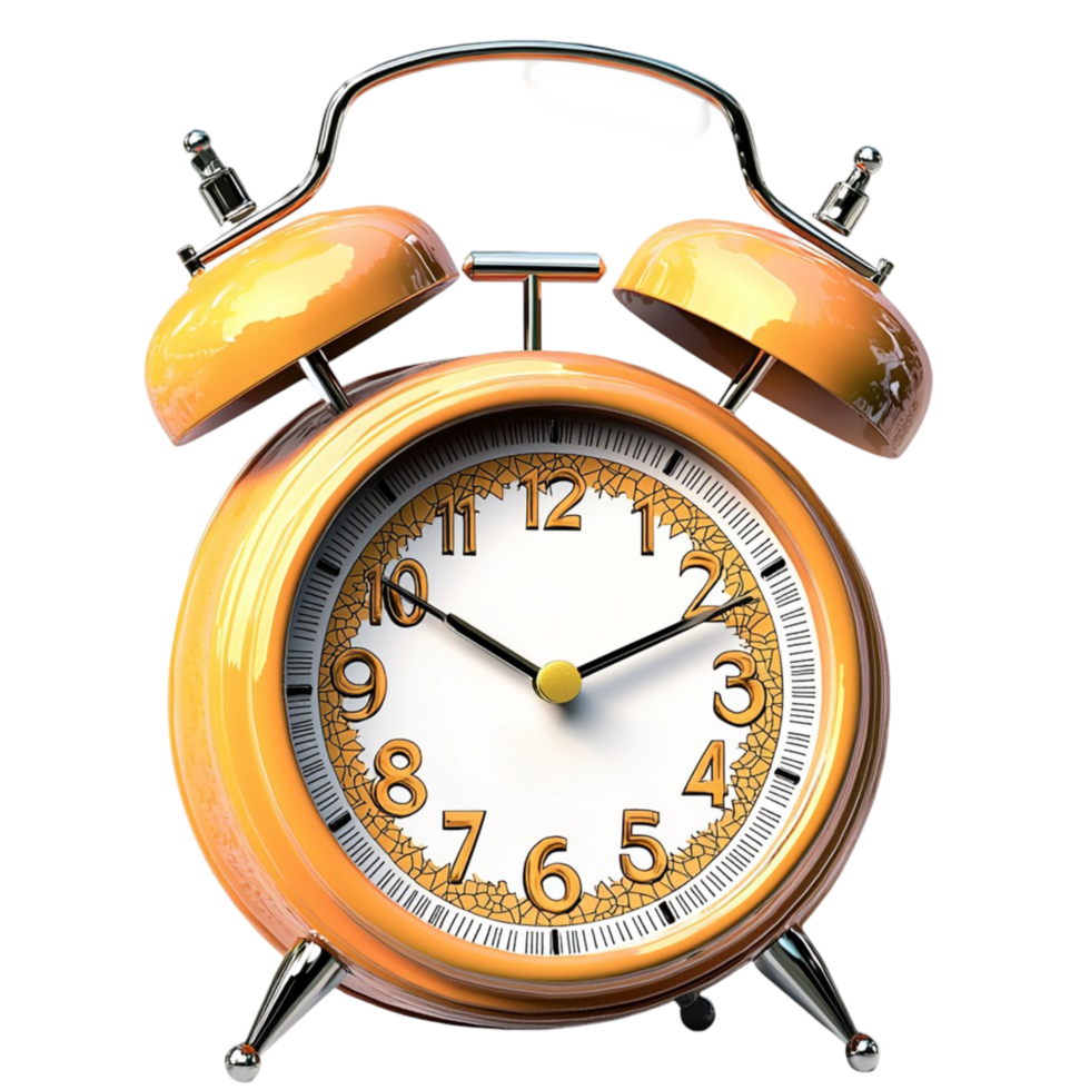 Vintage golden alarm clock intricate details displaying timeless elegance antique aesthetic for collectors png
