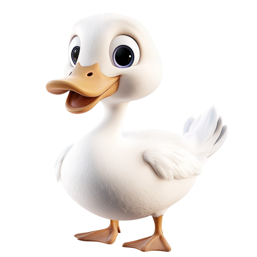 Adorable white duck standing cheerfully with a happy expression symbolizing innocence natures beauty and joyful farm life png