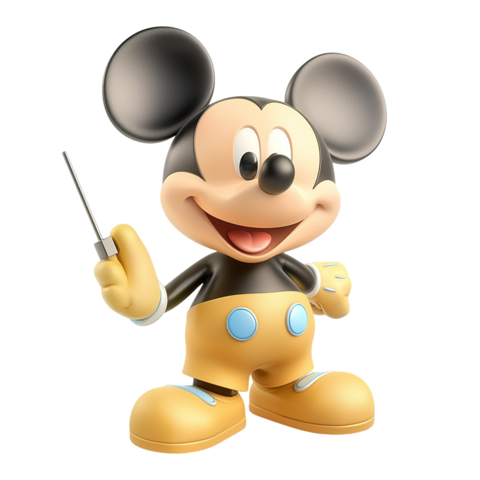Famous animated character Mickey Mouse sting confidently a w symbolizing creativity imagination worldwide png