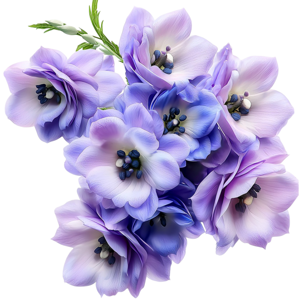 Delicate purple flowers blooming beautifully with soft petals symbolizing natures elegance love and the beauty of spring png