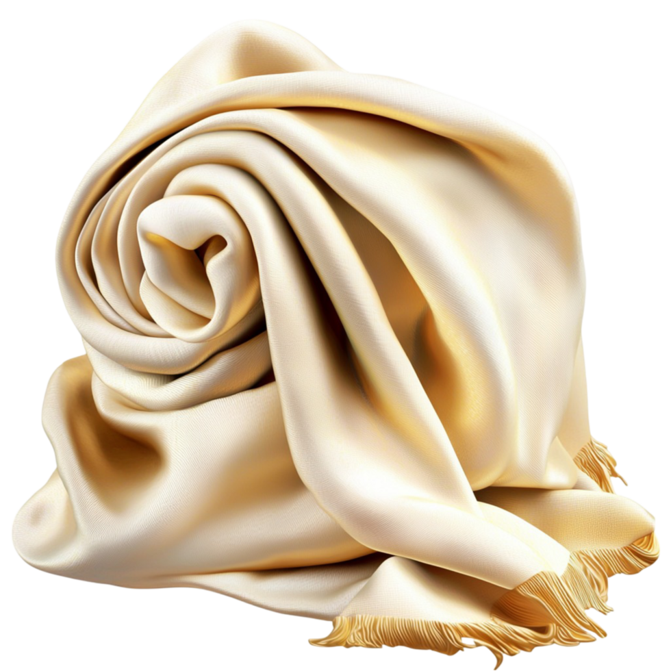 Luxurious golden silk fabric smooth folds elegant shine perfect for highend fashion decoration png