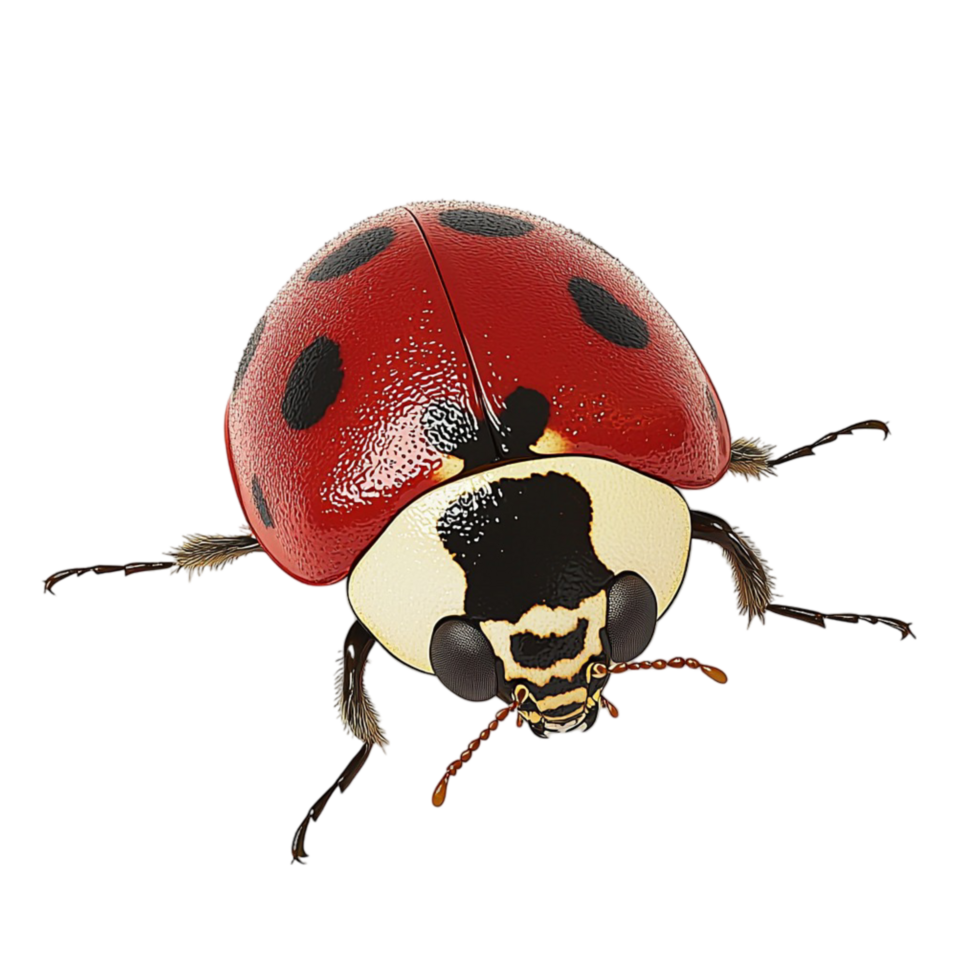 Tiny red ladybug perched delicately on a leaf symbolizing luck beauty and the wonders of nature png