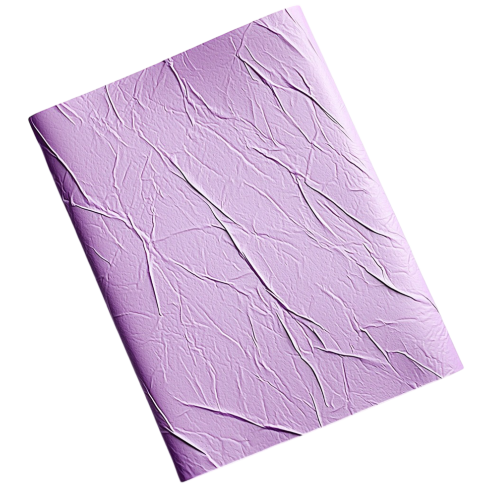 Textured lavender notebook with a soft leather cover designed for journaling sketching and creative writing png