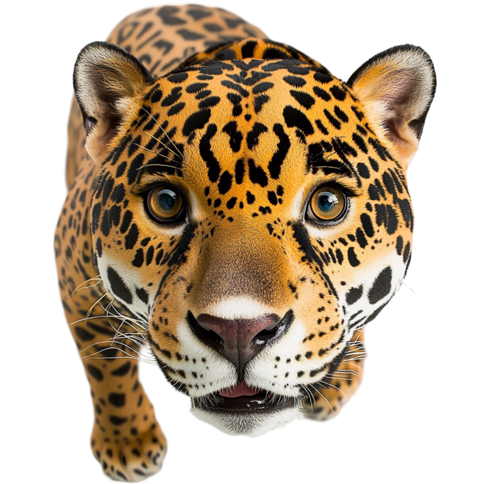Powerful jaguar with fierce golden eyes staring intently showcasing the raw beauty of the wild jungle png