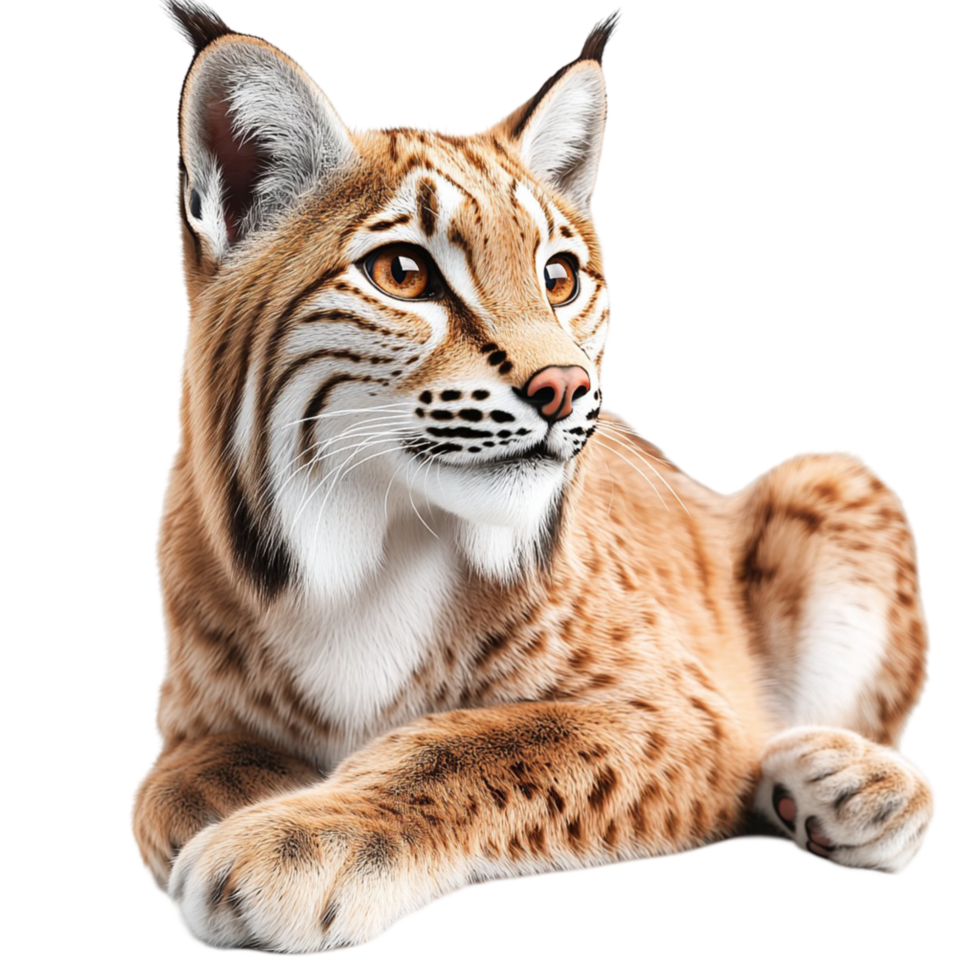 Graceful lynx with piercing eyes and soft fur embodying the elegance and strength of the wild png
