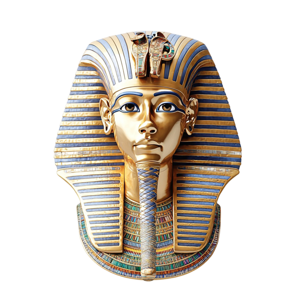 Ancient Egyptian pharaoh bust with intricate golden details symbolizing history royalty and the mystery of civilization png