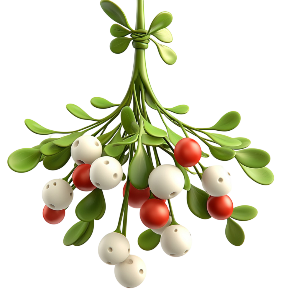 Beautiful mistletoe branch with white berries symbolizing love warmth tradition and holiday season festive spirit png