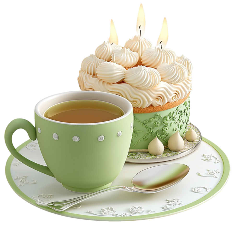 Elegant pastel cake with floral decorations and candles symbolizing celebration sweetness love and joyful special occasions png