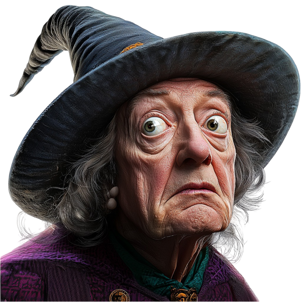 Elderly witch with a mysterious expression symbolizing magic wisdom mystery and the enchanting world of folklore legends png