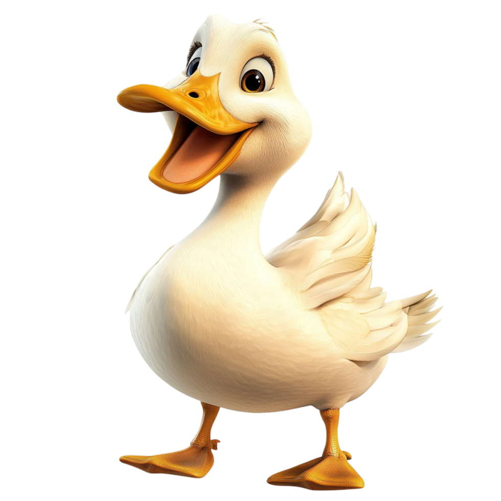 Happy yellow duck with a cheerful expression symbolizing innocence playfulness joy and the charm of cute animals png