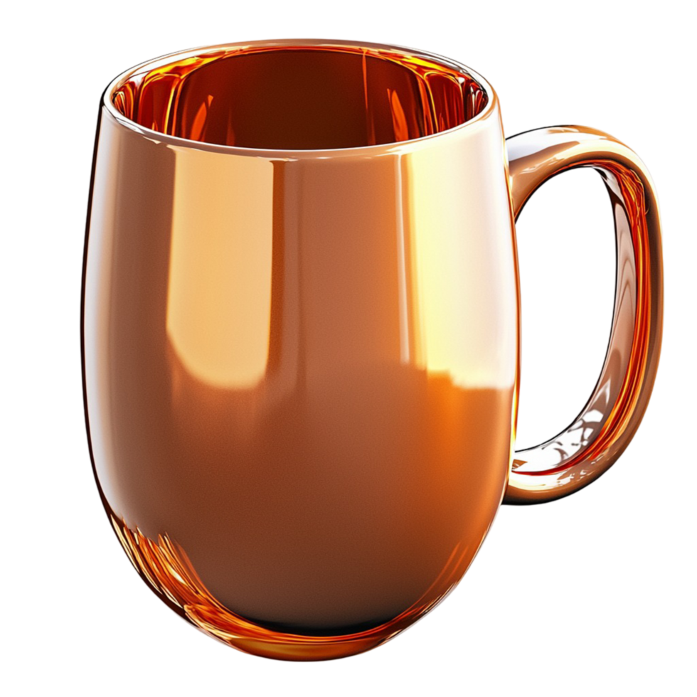 Elegant copper coffee mug with metallic shine symbolizing warmth comfort sophistication and the charm of stylish drinkware png