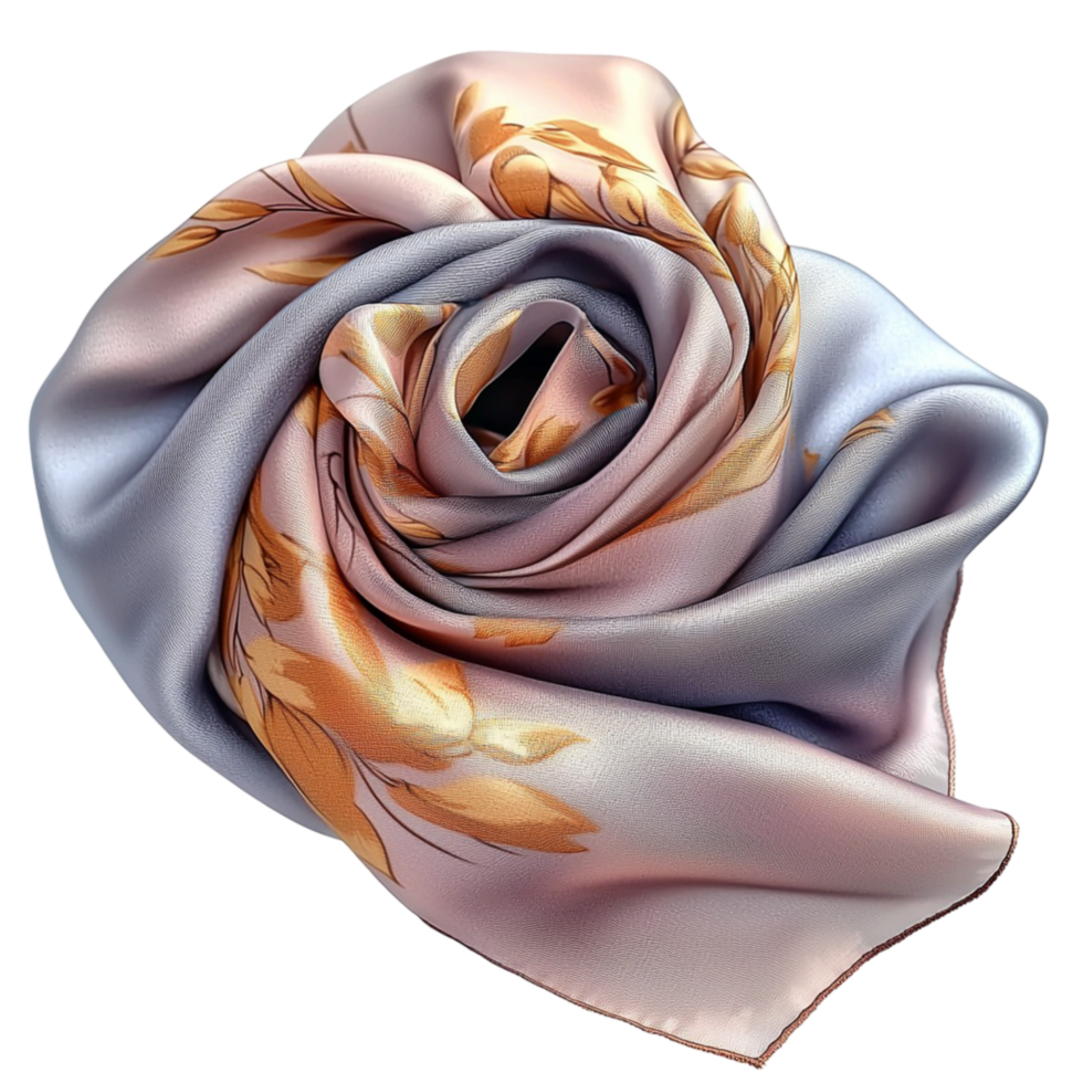 Silk scarf folded into a rose shape symbolizing beauty elegance luxury and the sophistication of highend fashion accessories png